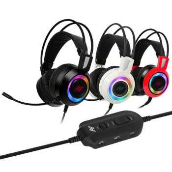 Auriculares Gaming Abkoncore Ch60 Black Real 7.1 Rgb Led