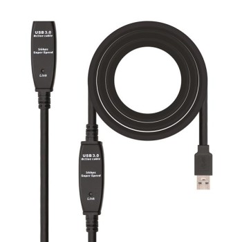 Cable Usb 3.0 Prolongador Con Amplificador A/m-a/h 15m Negro Nanocable