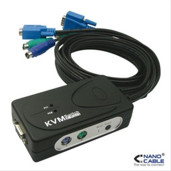 Kvm Switch Vga Usb 1u-2pc+cable Nanocable